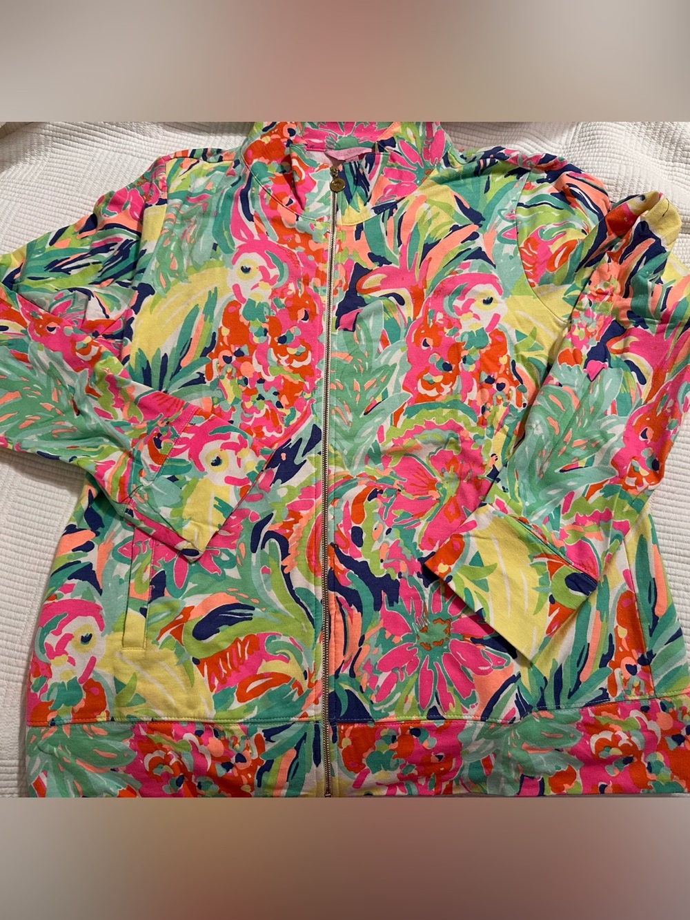 Lilly Pulitzer Vibrant Floral Zip-Front Jacket - Multi